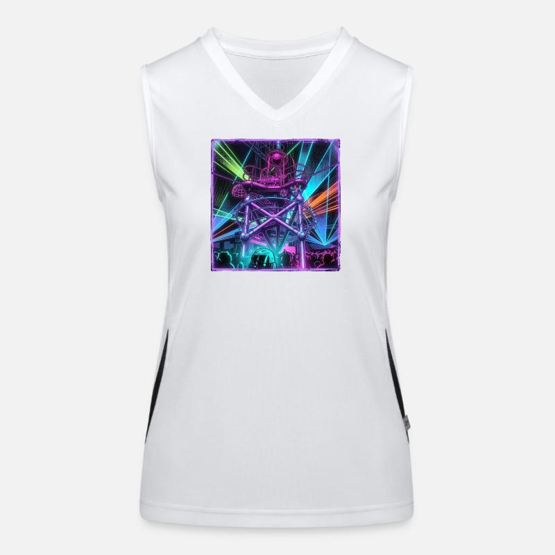Retro Rave Electro Funktionelles Kontrast-Tank Top für Frauen
