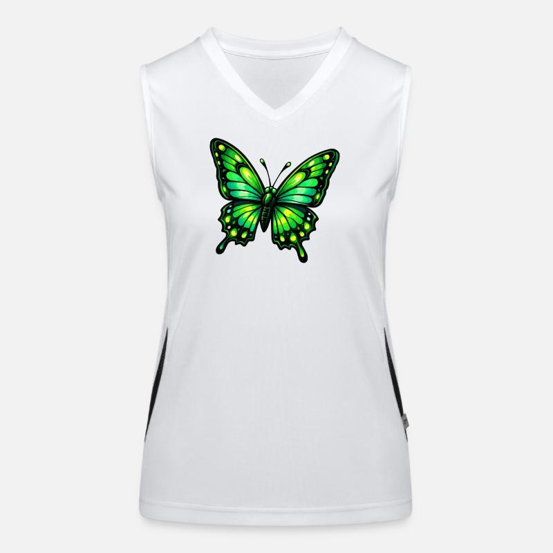 Papillon Vert Débardeur respirant contrasté Femme