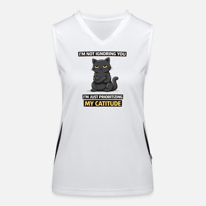 Catitude Priority Cat – Funny Sarcastic Cat Tee Women's Functional Contrast Tank Top