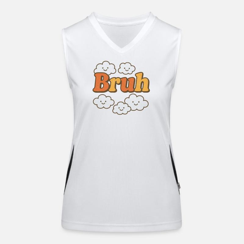 Bruh Clouds Glitter-Typografie Funktionelles Kontrast-Tank Top für Frauen