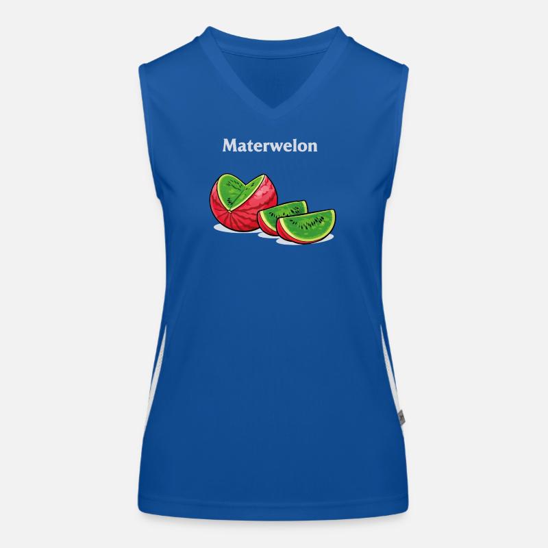 Funny Materwelon Meme Design with Absurd Humor Women's Functional Contrast Tank Top
