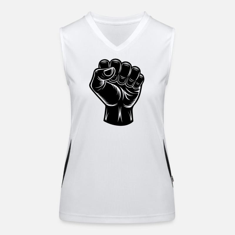 Geballte Faust Funktionelles Kontrast-Tank Top für Frauen