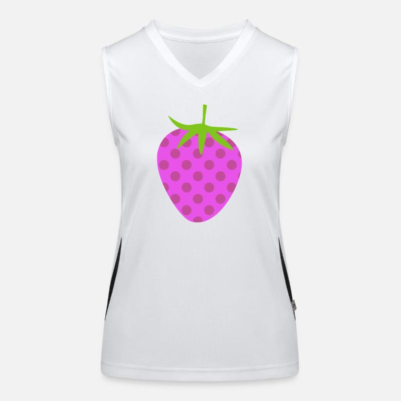 Motif de points fraise Points de fruits Points roses Débardeur respirant contrasté Femme