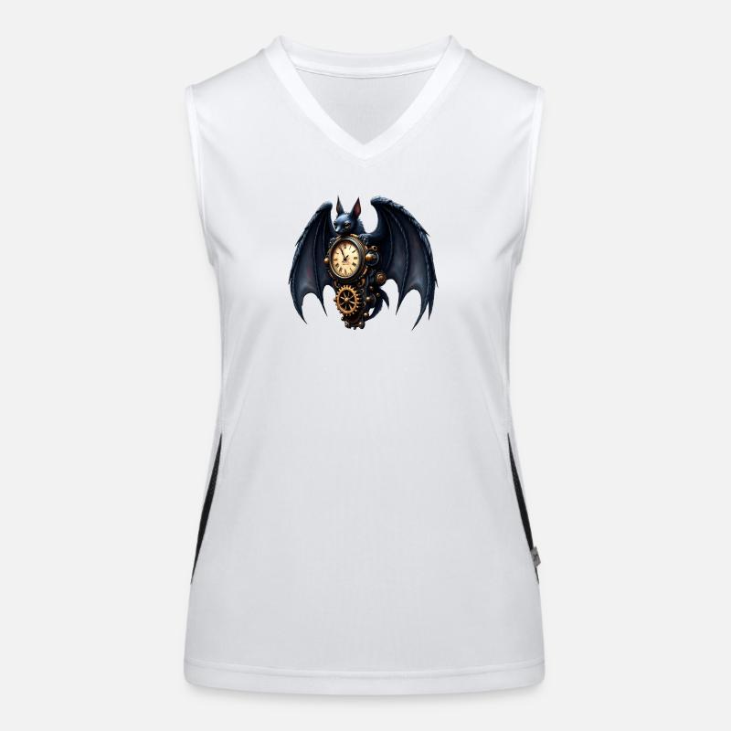 Steampunk watchmaker bat Women's Functional Contrast Tank Top