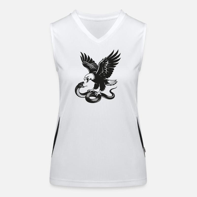 Eagle vs Snake Silhouette Women's Functional Contrast Tank Top