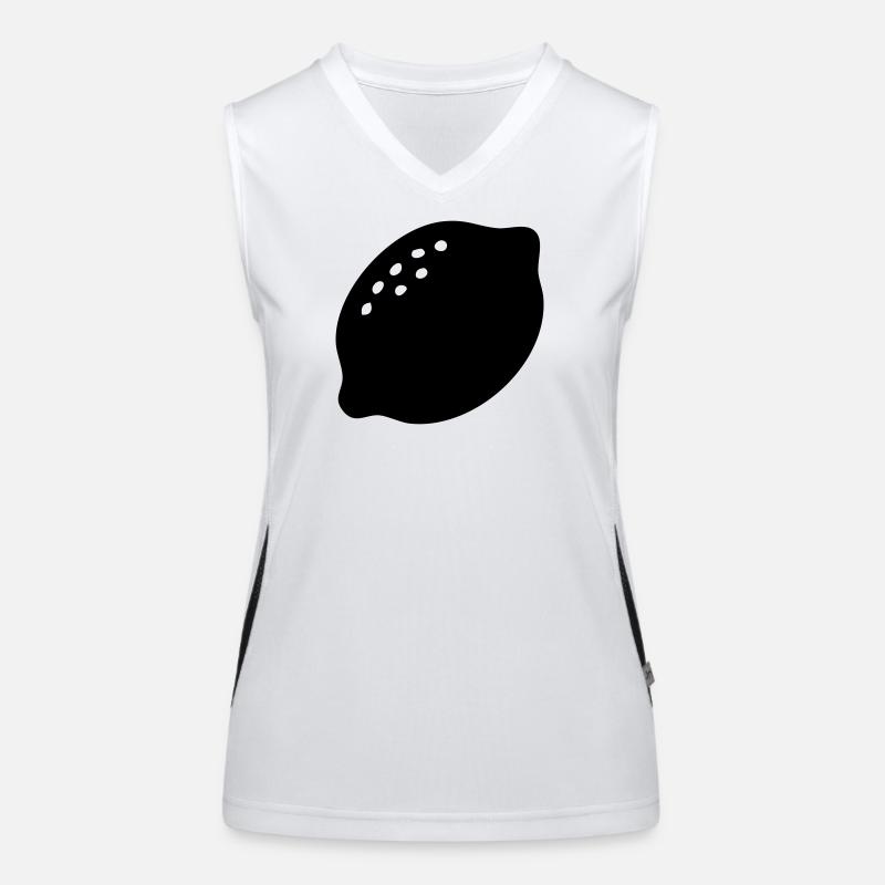 Lemon Silhouette – Fresh Citrus Design Funktionelles Kontrast-Tank Top für Frauen