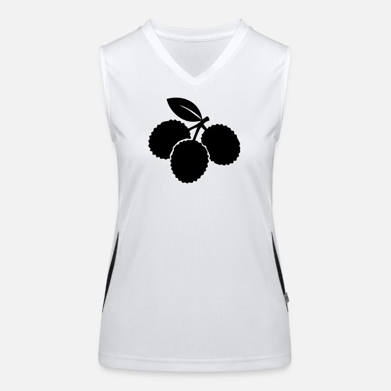 Lychee Silhouette – Exotic Fruit Design Women's Functional Contrast Tank Top