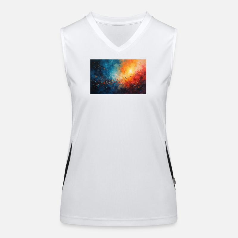 Cosmic Dawn Abstract Splash Funktionelles Kontrast-Tank Top für Frauen