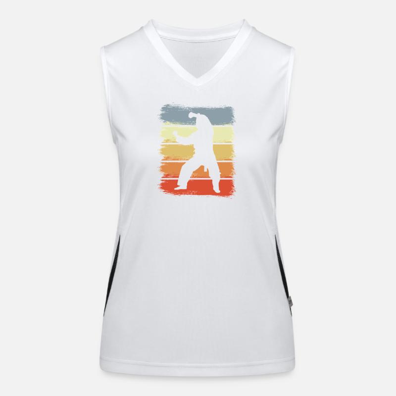 Vintage Karateka Drawing Women's Functional Contrast Tank Top