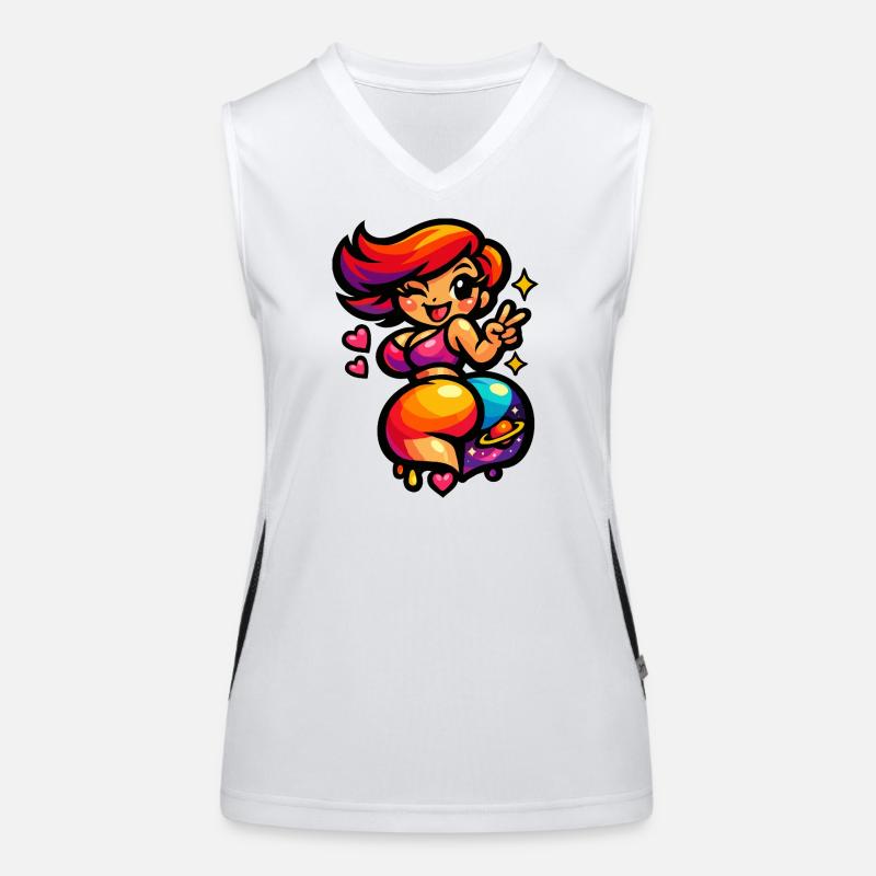 Femme danseuse de l’espace Kawaii Débardeur respirant contrasté Femme