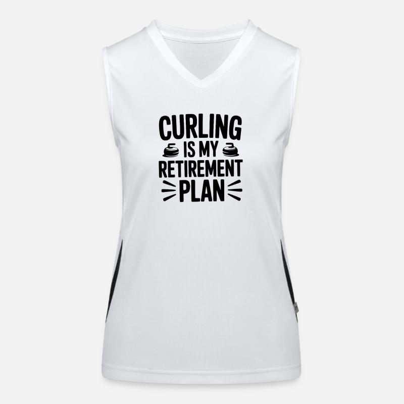 Le curling est mon plan de retraite Débardeur respirant contrasté Femme