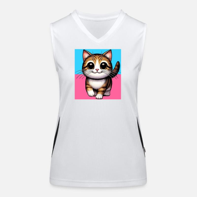 Katze Funktionelles Kontrast-Tank Top für Frauen