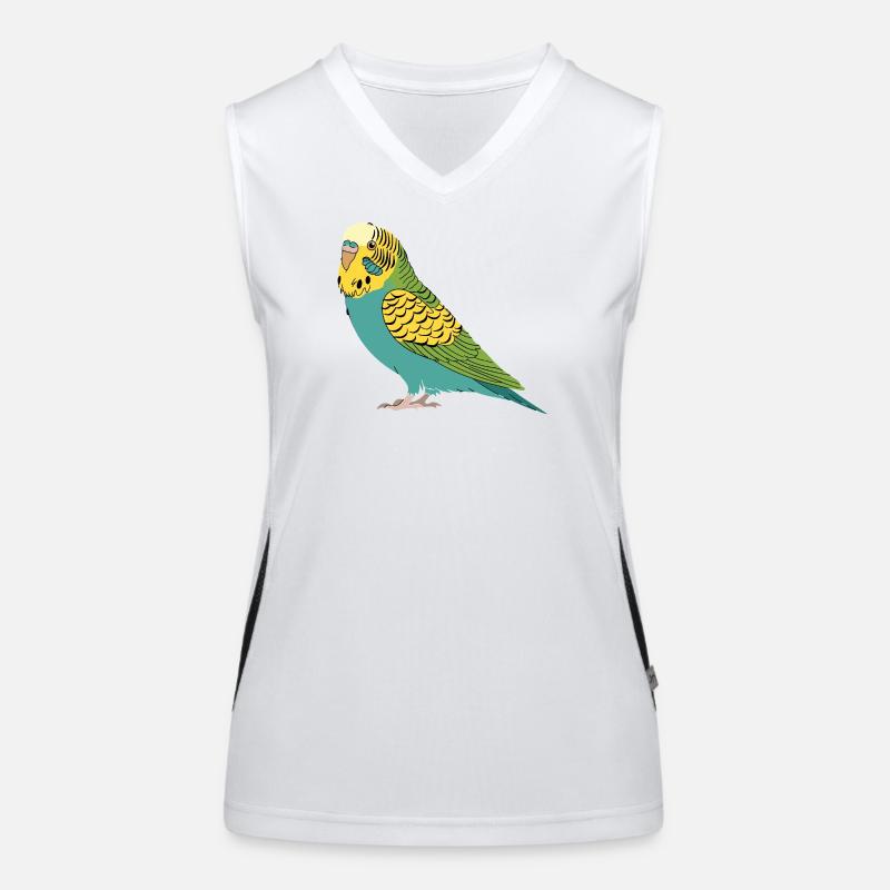 Perruche perruche turquoise vert jaune Débardeur respirant contrasté Femme