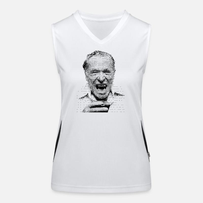 Charles Bukowskis Rasterporträt Funktionelles Kontrast-Tank Top für Frauen