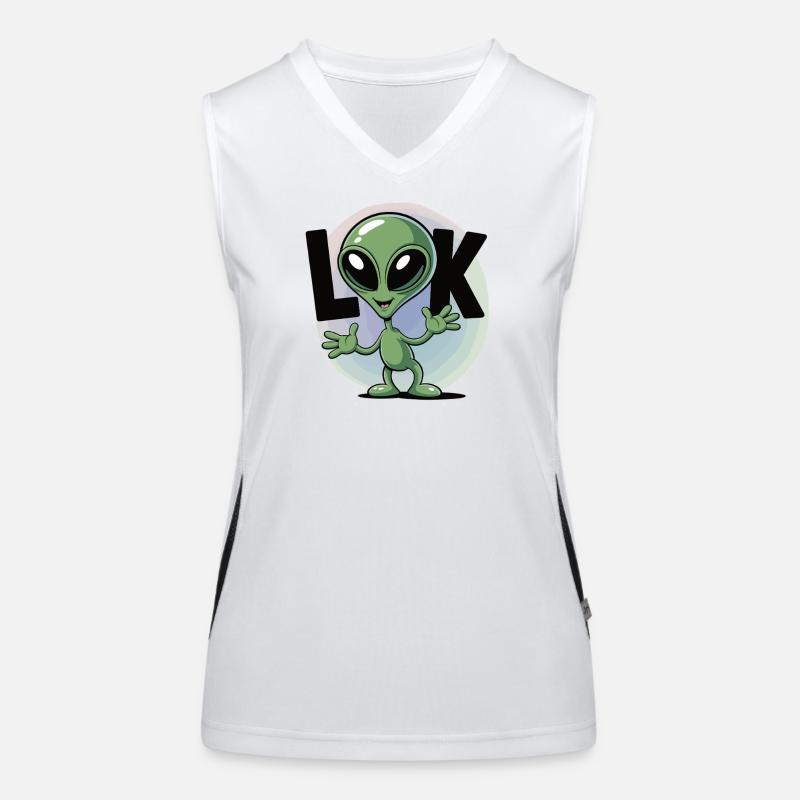 Alien T-Shirt Sci-Fi Space Look Women's Functional Contrast Tank Top