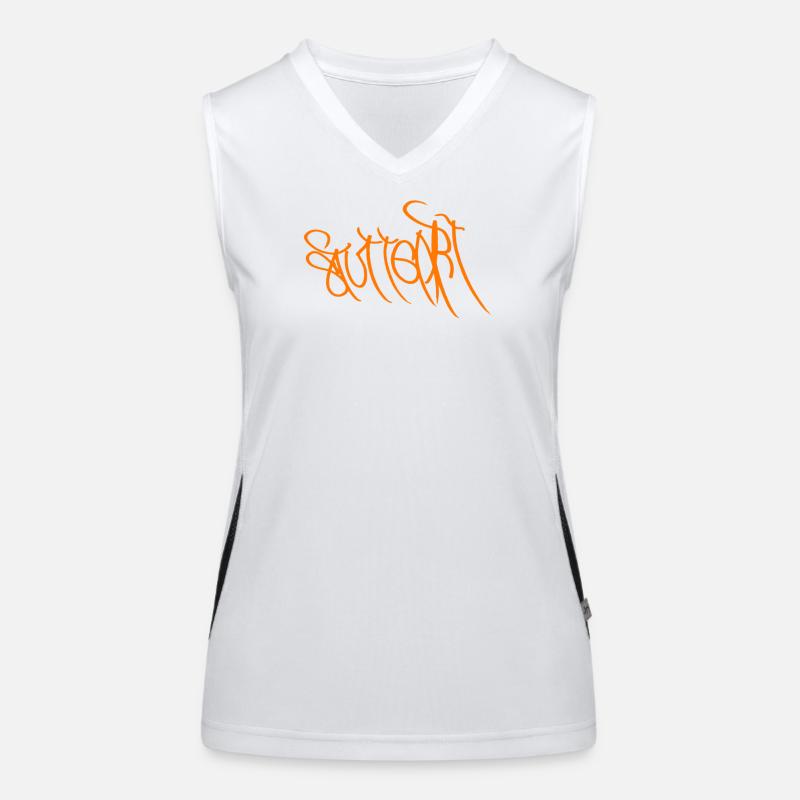 Graffiti Orange Hand Lettering Stuttgart Débardeur respirant contrasté Femme