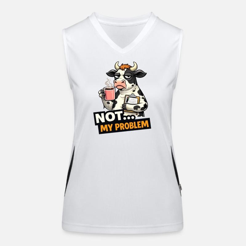 Nicht mein Problem: Kuhkaffee-Stimmung Funktionelles Kontrast-Tank Top für Frauen