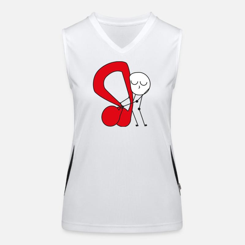 Cuddle Red Music Note Women's Functional Contrast Tank Top