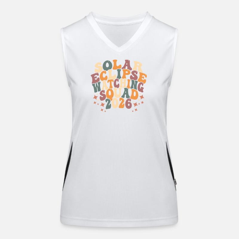 Solar Eclipse Squad 2026 - Women's Functional Contrast Tank Top - white/black