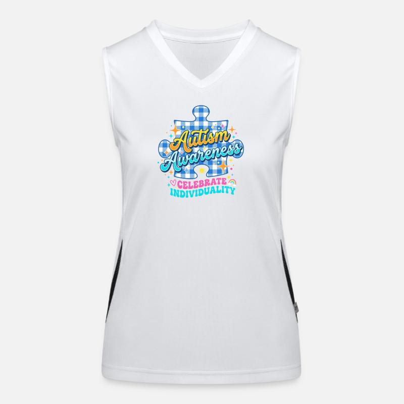 Autism Awareness Puzzle Women's Functional Contrast Tank Top