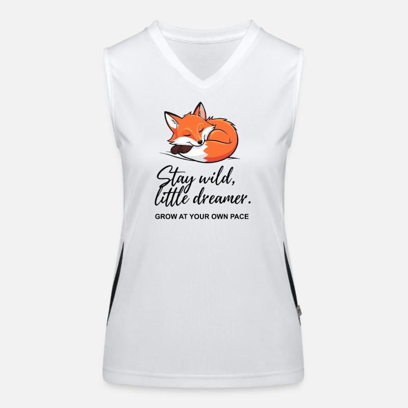 Fox Dreamer: Stay Wild Botschaft Funktionelles Kontrast-Tank Top für Frauen