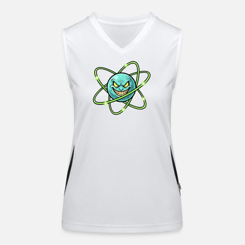 Grim Moon with Atomic Ring Women's Functional Contrast Tank Top