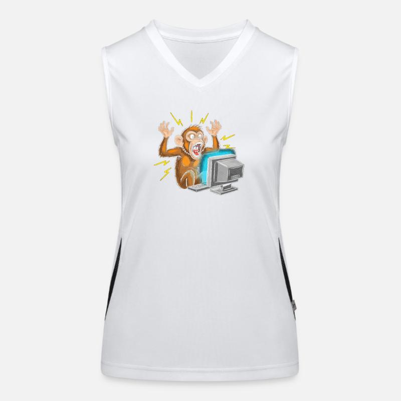 Affen-Computerausbruch Funktionelles Kontrast-Tank Top für Frauen