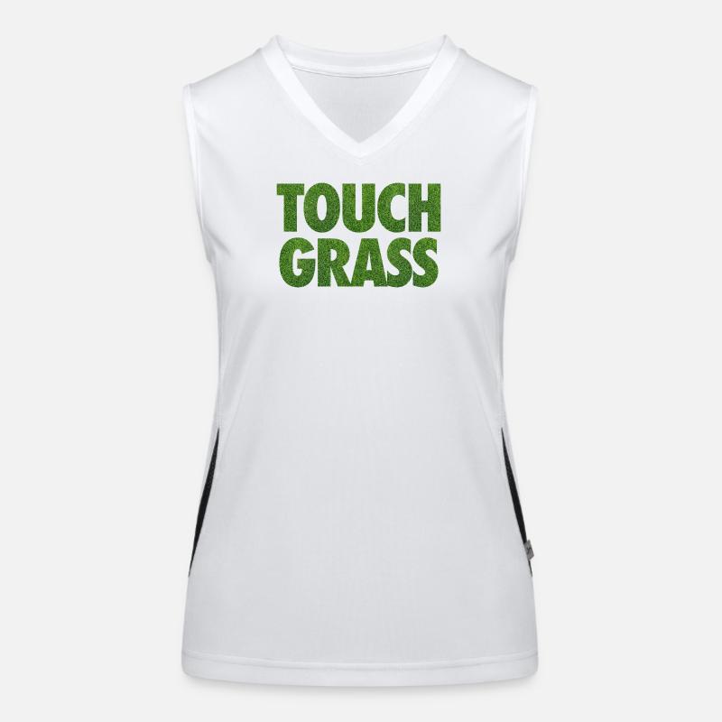 Slogan Internet du mème Touch Grass Débardeur respirant contrasté Femme