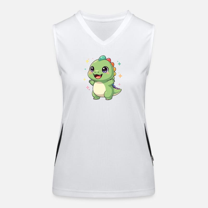 Cheerful Dino Star Magic Women's Functional Contrast Tank Top