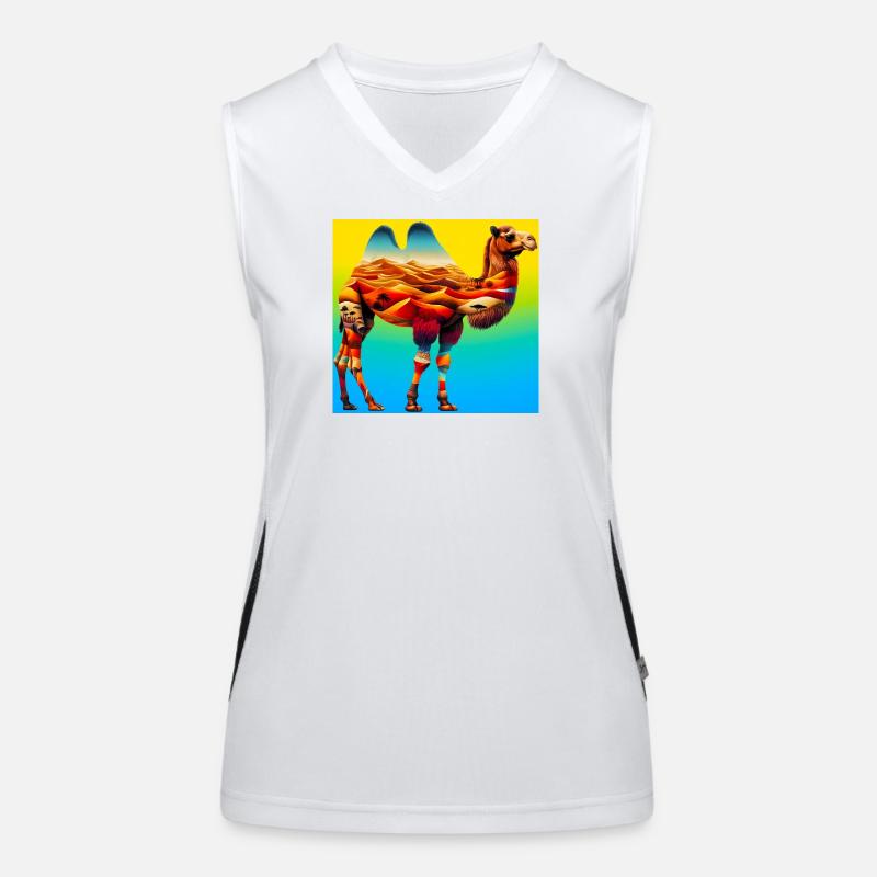 Kamel Funktionelles Kontrast-Tank Top für Frauen