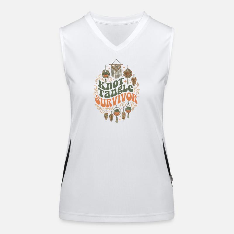 Knotenchaos überlebt | Makramee Boho Funktionelles Kontrast-Tank Top für Frauen