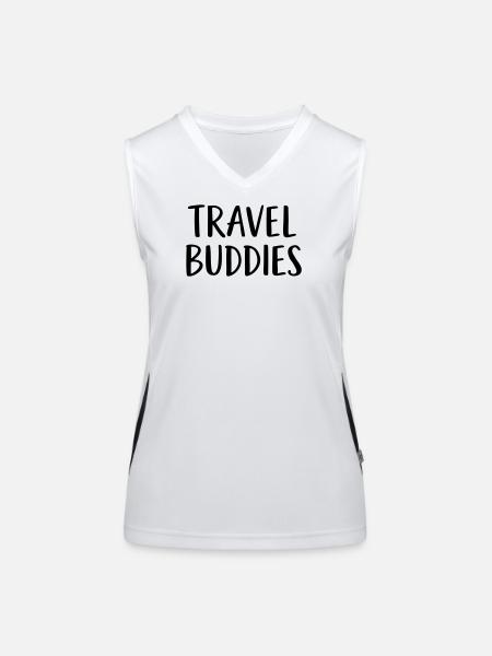 Travel Buddies - Women's Functional Contrast Tank Top - white/black - Front