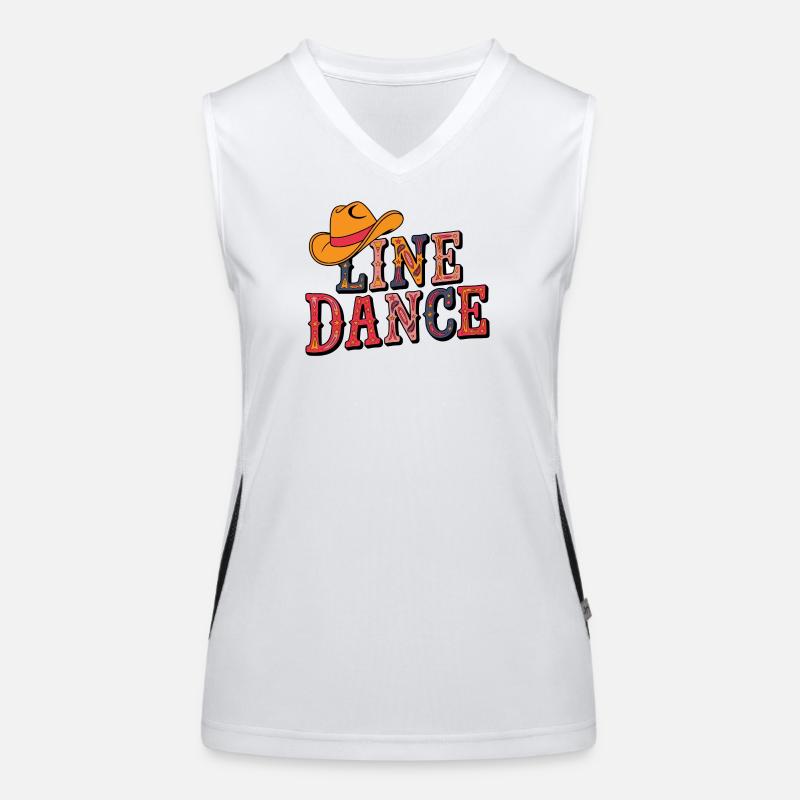 Line Dance Colors with Cowboy Hat Women's Functional Contrast Tank Top