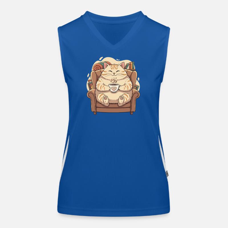 Kuschelkätzchen mit Herzkaffee Funktionelles Kontrast-Tank Top für Frauen