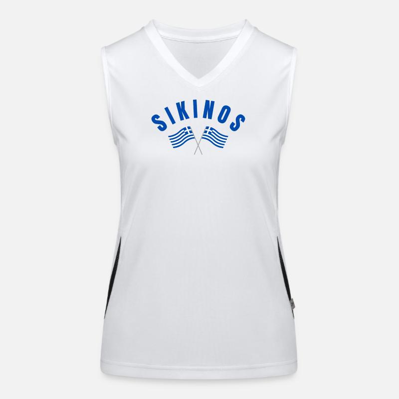 Drapeaux grecs de Sikinos Débardeur respirant contrasté Femme