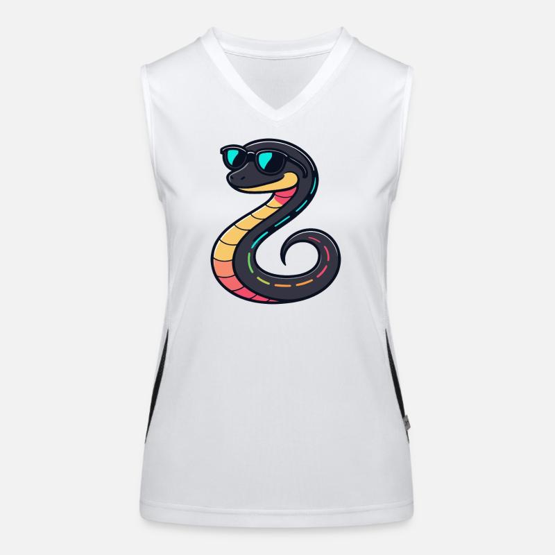 Neon Snake with Glasses Women's Functional Contrast Tank Top