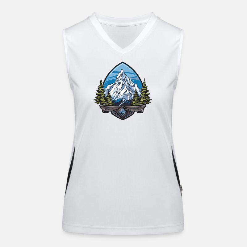 Summit Light Mountain Landscape Badge Women's Functional Contrast Tank Top