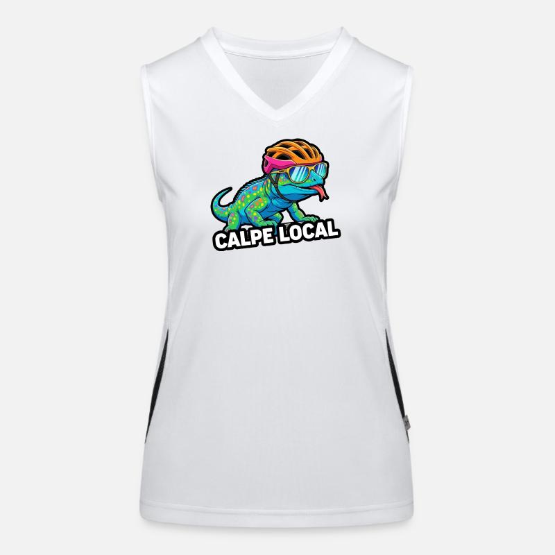 Calpe Local Cycling Lizard Funktionelles Kontrast-Tank Top für Frauen