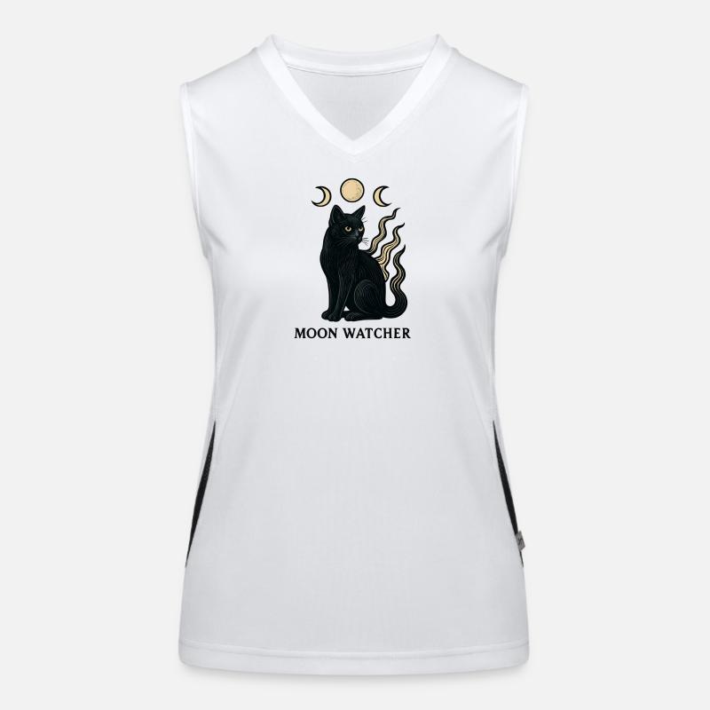 Mondwächter Katze Funktionelles Kontrast-Tank Top für Frauen