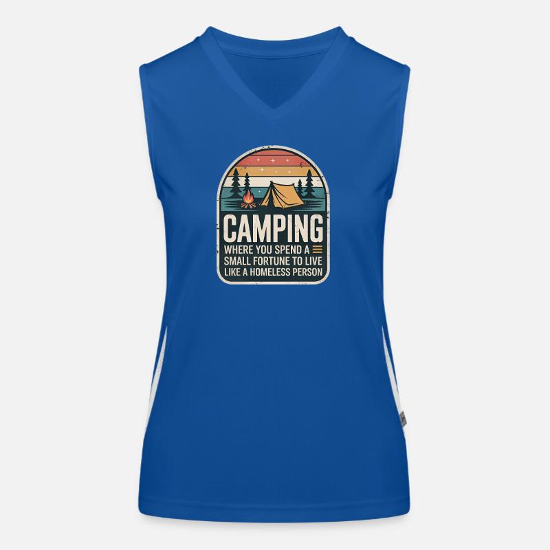 Camping Retro Design Women's Functional Contrast Tank Top