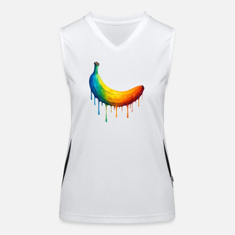 Banana with a colourful gradient Women's Functional Contrast Tank Top