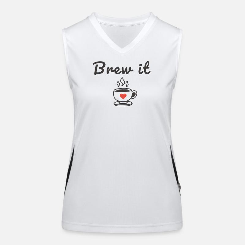 Brew It Coffee Zitat niedliches, minimalistisches Tassendesign Funktionelles Kontrast-Tank Top für Frauen