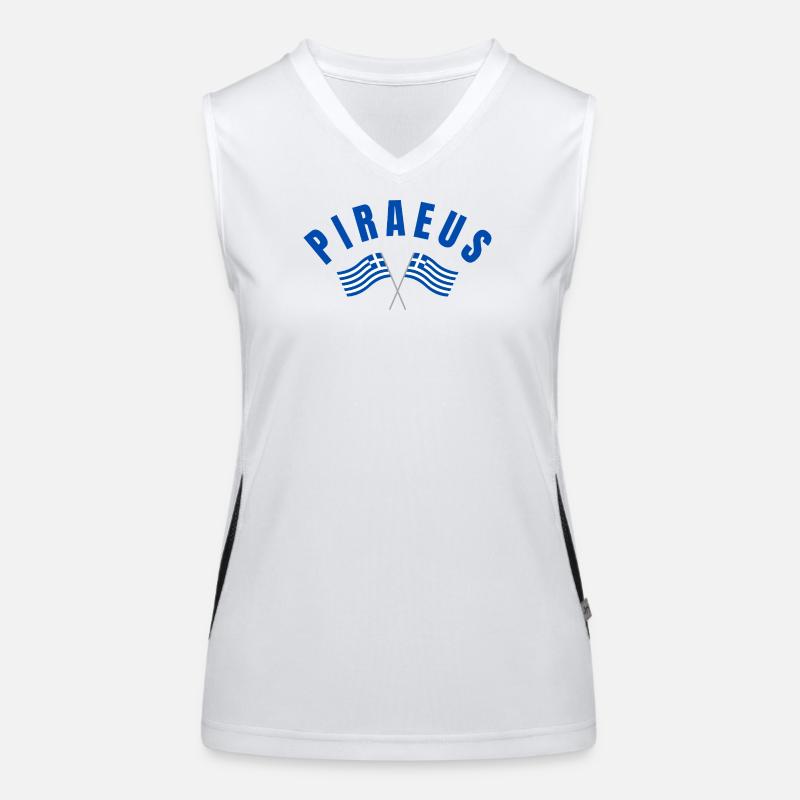 Piraeus Harbour Waves Emblem Women's Functional Contrast Tank Top