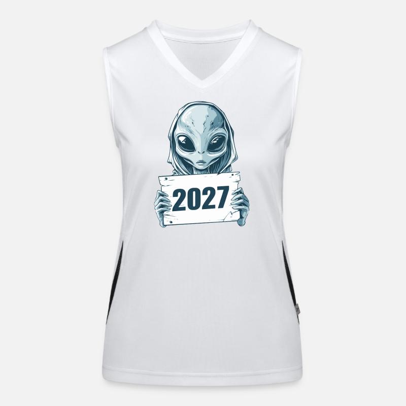 Extraterrestre bleu clair 2027 Débardeur respirant contrasté Femme