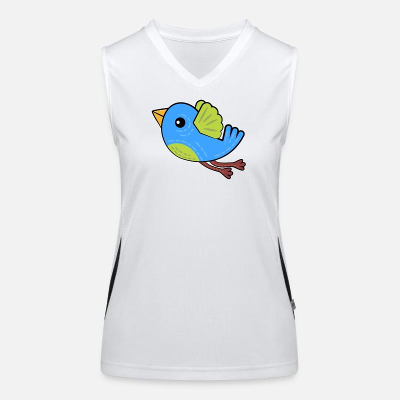 Kleiner Blauer Vogel Funktionelles Kontrast-Tank Top für Frauen