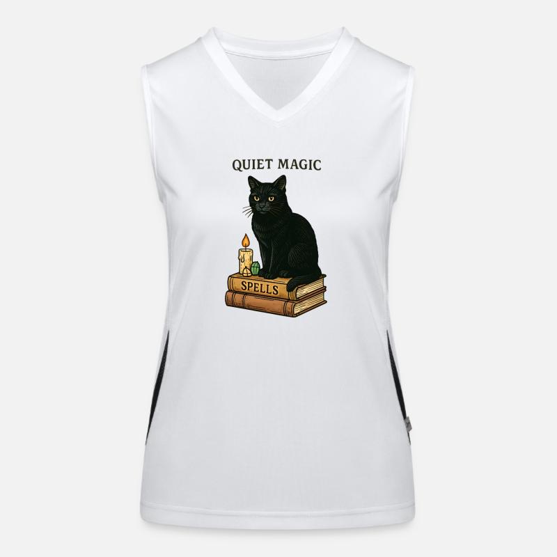 Leise Magie: Katzenspells Funktionelles Kontrast-Tank Top für Frauen