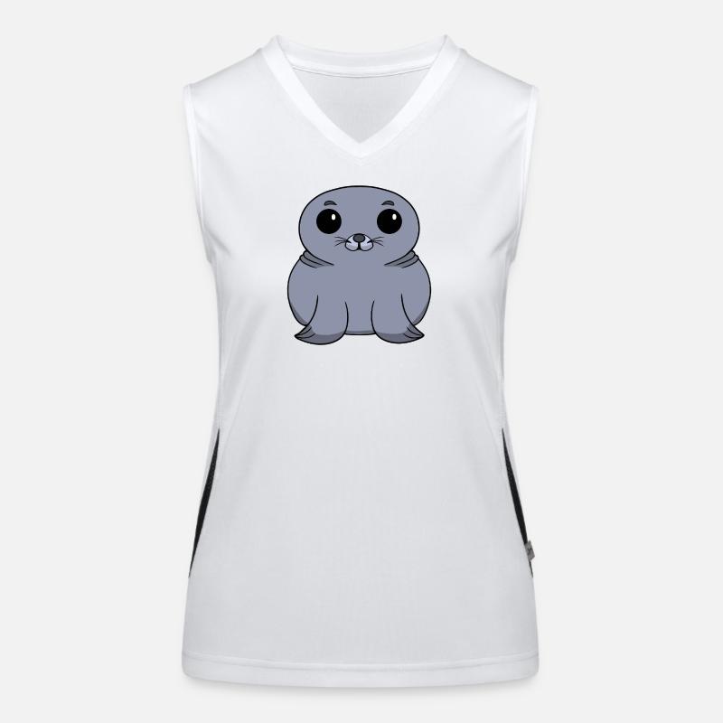 Chibi-Robben Funktionelles Kontrast-Tank Top für Frauen