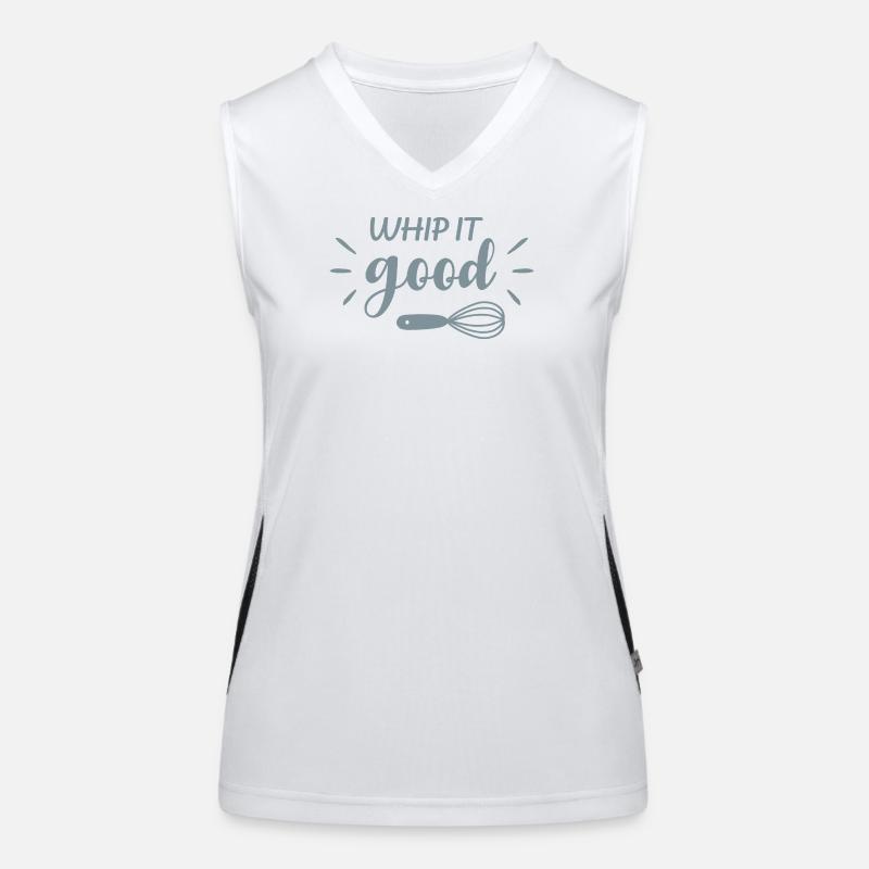 Whip It Good Funny Baking Quote Retro Design Women's Functional Contrast Tank Top