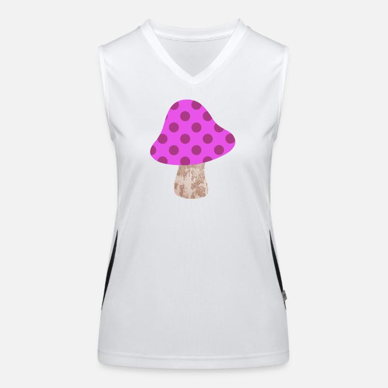 Motif de points champignons Points Points Roses Bonheur de la chambre de bébé Débardeur respirant contrasté Femme