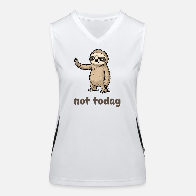 Müdes Faultier mit Spruch Funktionelles Kontrast-Tank Top für Frauen